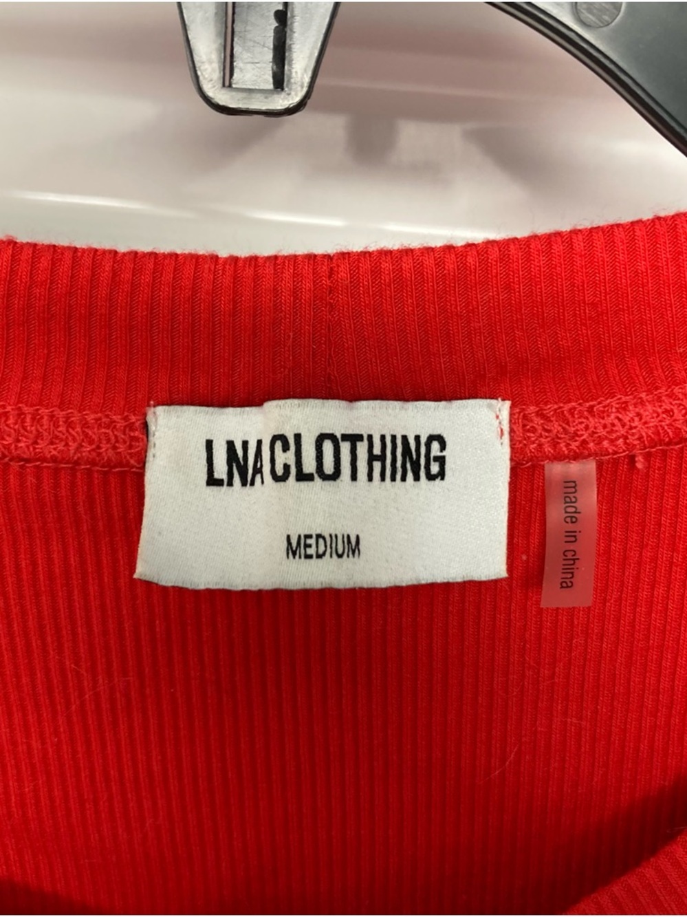 LNA Vibrant Red Ribbed Tank Top - Picture 9 of 10